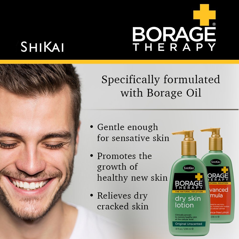 Shikai Borage Therapy Dry Skin Lotion Original Unscented - 16 Oz, Pack of 2
